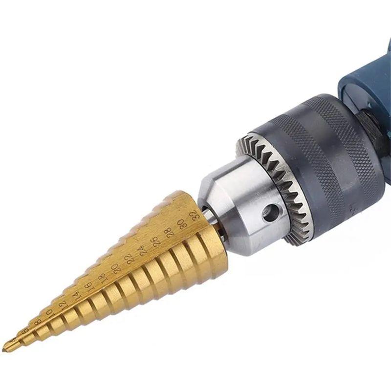 ABWR-3-12mm HSS Geradnuten Stufenbohrer Holz Metall Lochbohrer Kernbohrer Pagodenbohrer