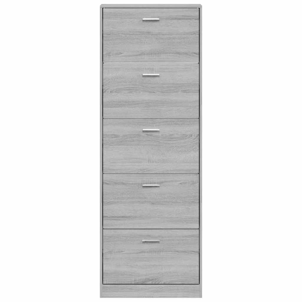 VidaXL Schuhschrank Grau Sonoma 59x17x169 cm Holzwerkstoff