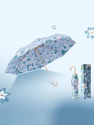 Mybrella Isley Cozy Guarda-chuva Manual de 3 Estágios Dupla Face / Orquídea Azul (Tipo J)