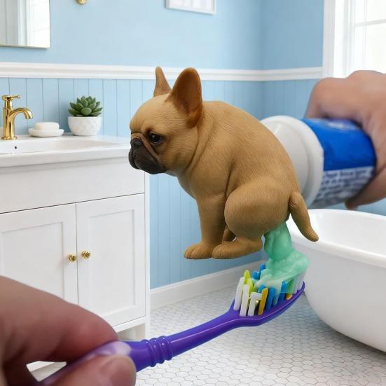 Funny Pet Toothpaste Dispenser Pooping Dog Toothpaste Tube Topper Cat Vomiting Toothpaste Dispenser Gag Gift for Family Friends Dog Lovers And