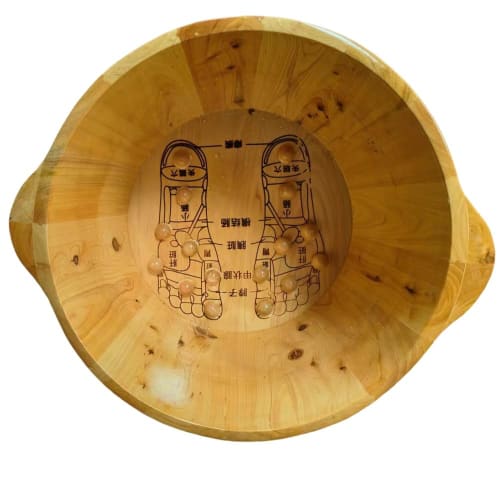 Deronder Cedar Footbath Barrel, Bath Footbath Barrel, 26/30/40cm Tall, Wooden Barrel with High Round Rim, Footbath Basin, Home Bath Barrel, Thick Foot