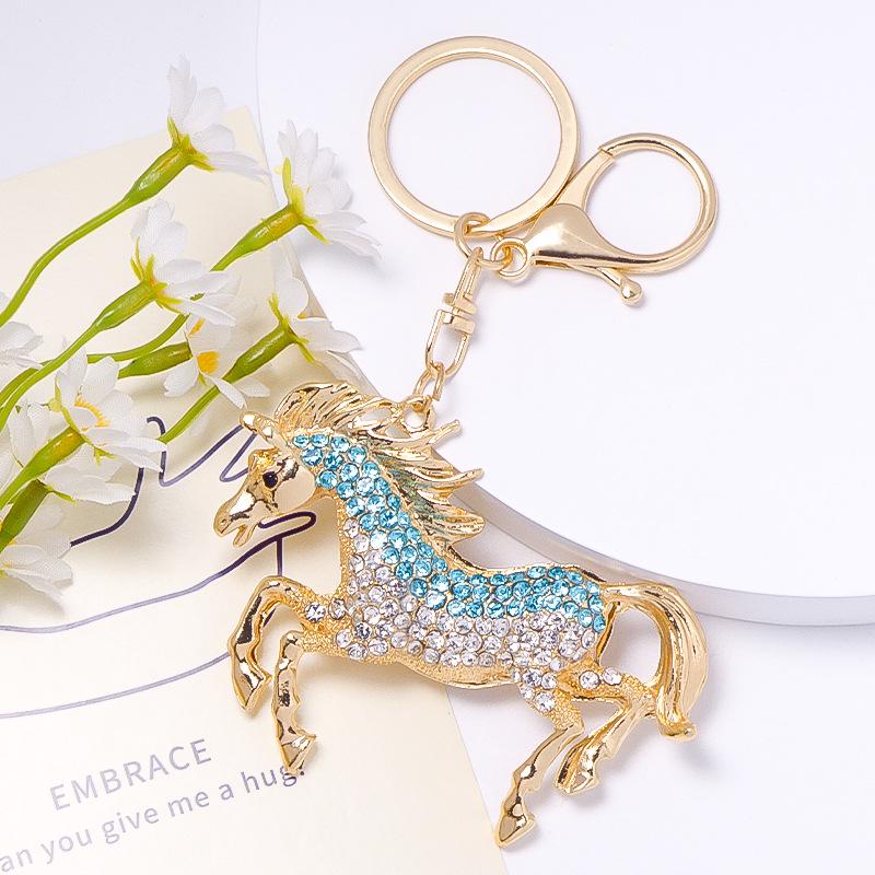 Colorful Rhinestone 3D Tiger Keychain and Metal Backpack Accessory