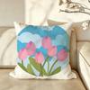 Art NNordic SStyle Geometric Tulip Cushion Cover Pillow Case Antidustmite Pillowcase Silky Short Plush Sofa Cushion Cover hot