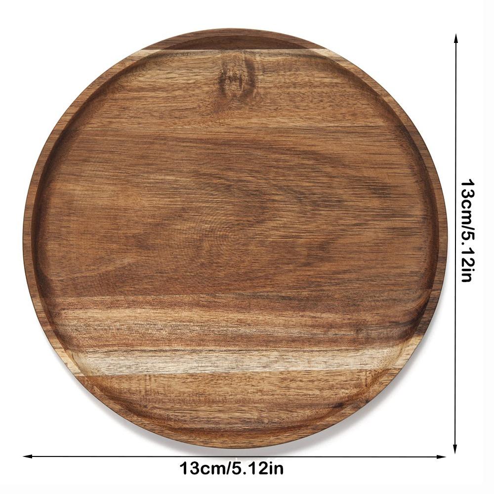 

Деревянная обеденная тарелка Большой поднос для чая и еды Декоративный поднос Поднос для еды Хлебница 13X13X1.5CM