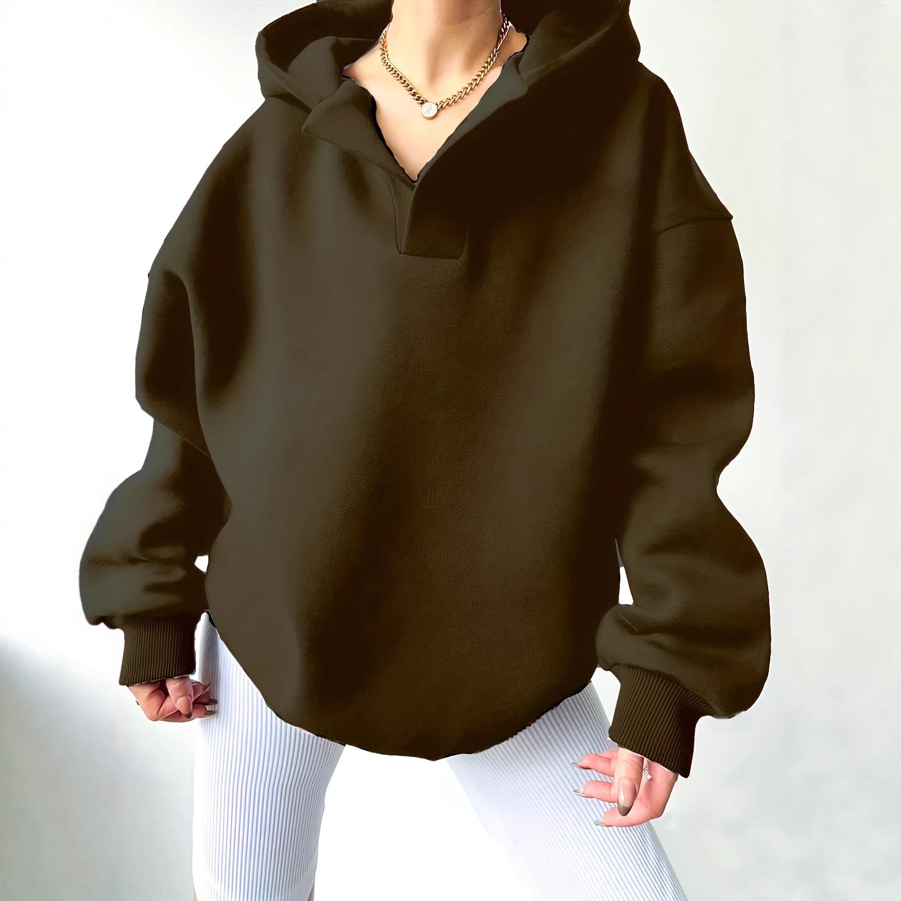 

Women s Casual Solid Color Hooded Sweatshirt for Autumn/Winter XL