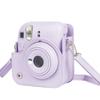 New Model Instax Mini 12 Case, Full Protection, Scratch Resistant, Portable, with Shoulder Strap, PU Leather (Purple)