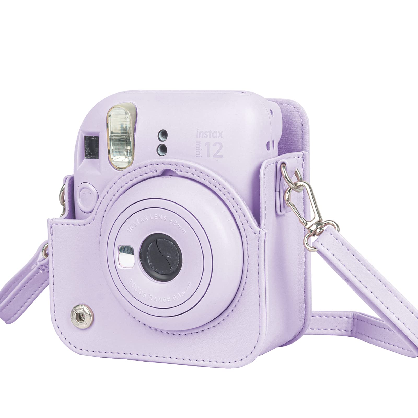 

Чохол для нової моделі Instax Mini 12, повний захист, стійкий до подряпин, портативний, з плечовим ременем, ПУ шкіра (фіолетовий)