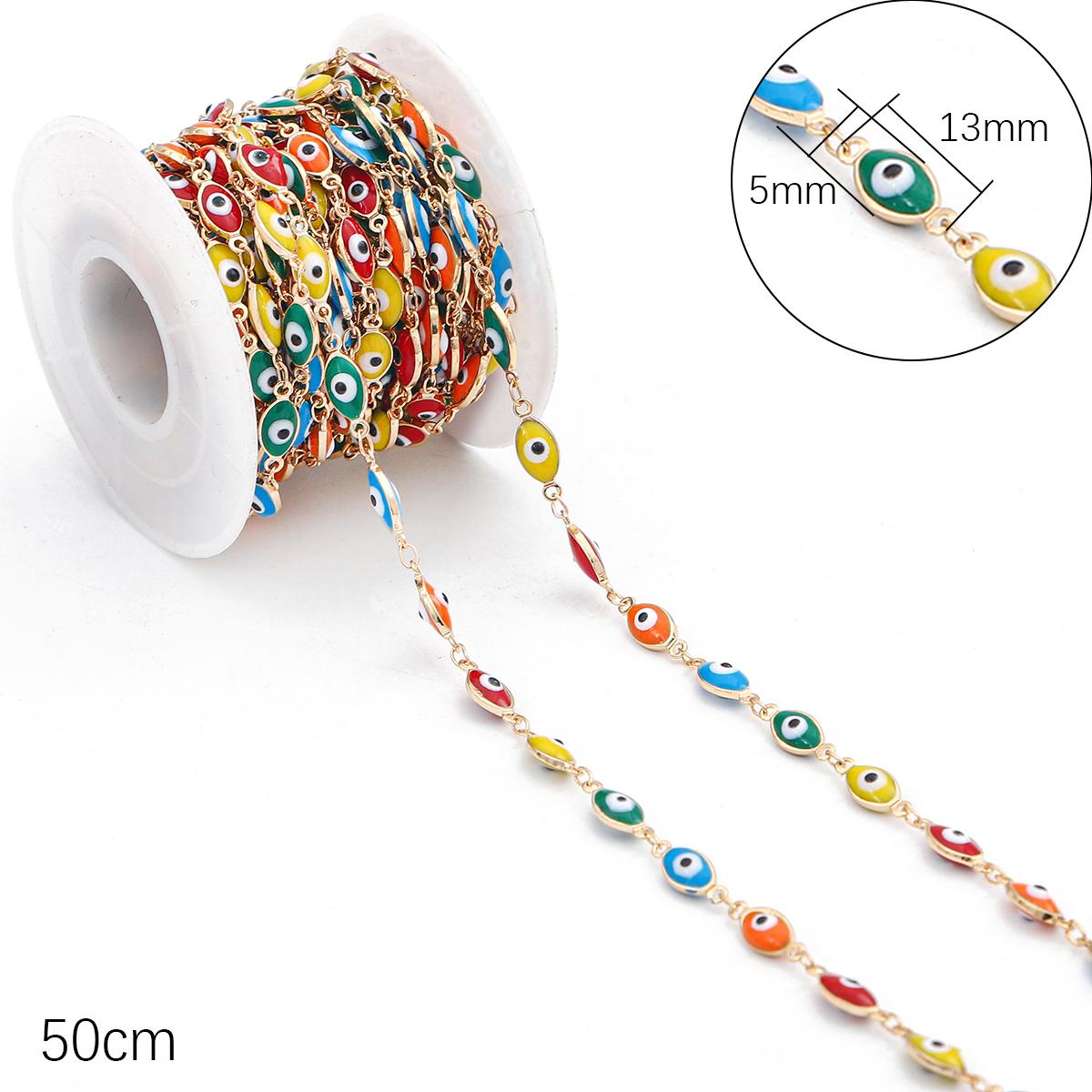 

50 см, цепочка ручной работы, цветок ромашки, сглаз, стразы, цепочка из бисера с кристаллами для ожерелья, браслета, сделай сам, фурнитура для изготовления ювелирных изделий 03