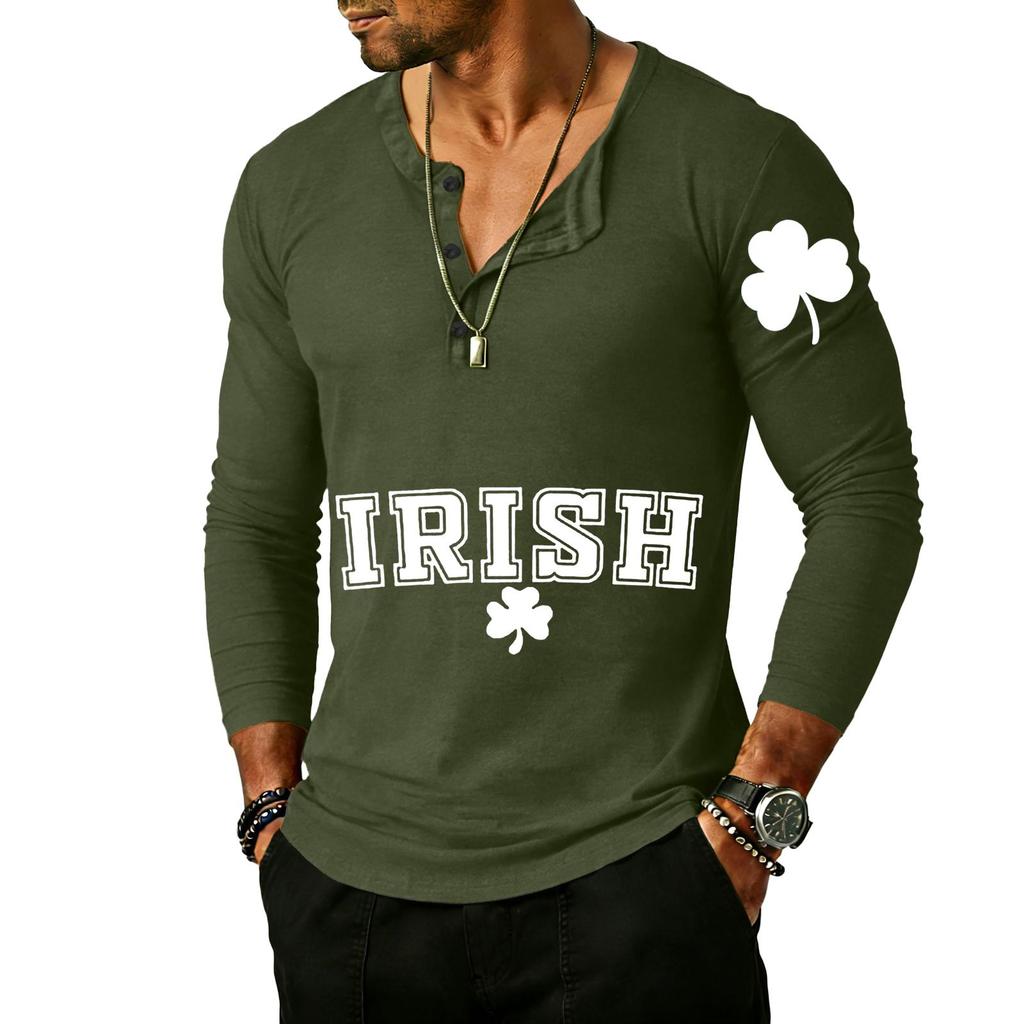 Men's Outdoor Vintage Button Long Sleeve Fashion Sports T-shirt
