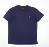 Lyle & Scott Herren Blau Baumwolle Rundhals Logo T-Shirt Größe L