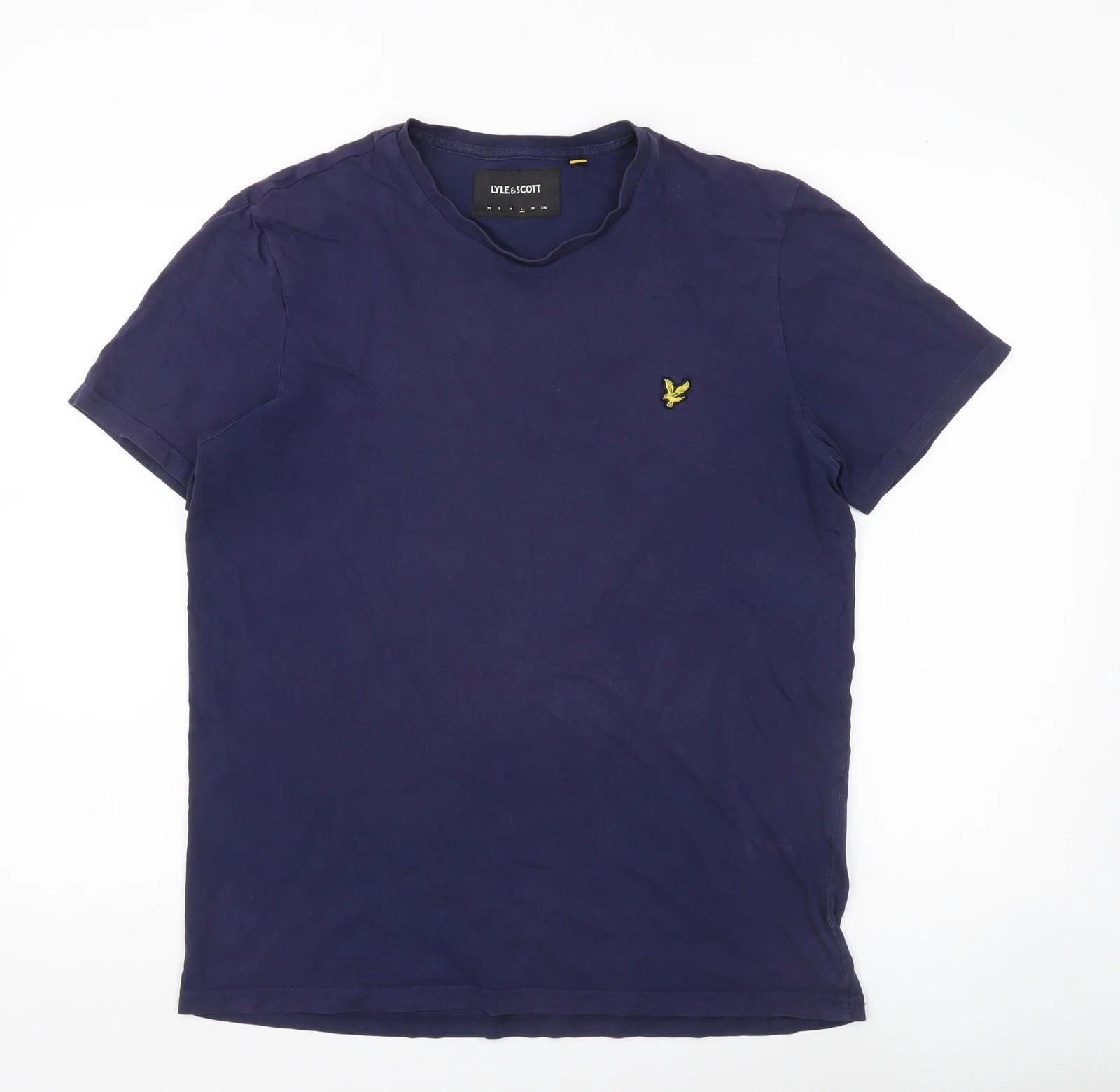 

Lyle & Scott Men’s Blue Cotton Crew Neck Logo T-Shirt Size L 4XL