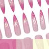 24 Pieces Of Manicure Pink Gradual Change 3D Three-Dimensional Relief Aurora Spice Girl Wind Long Tip Wearing Armor