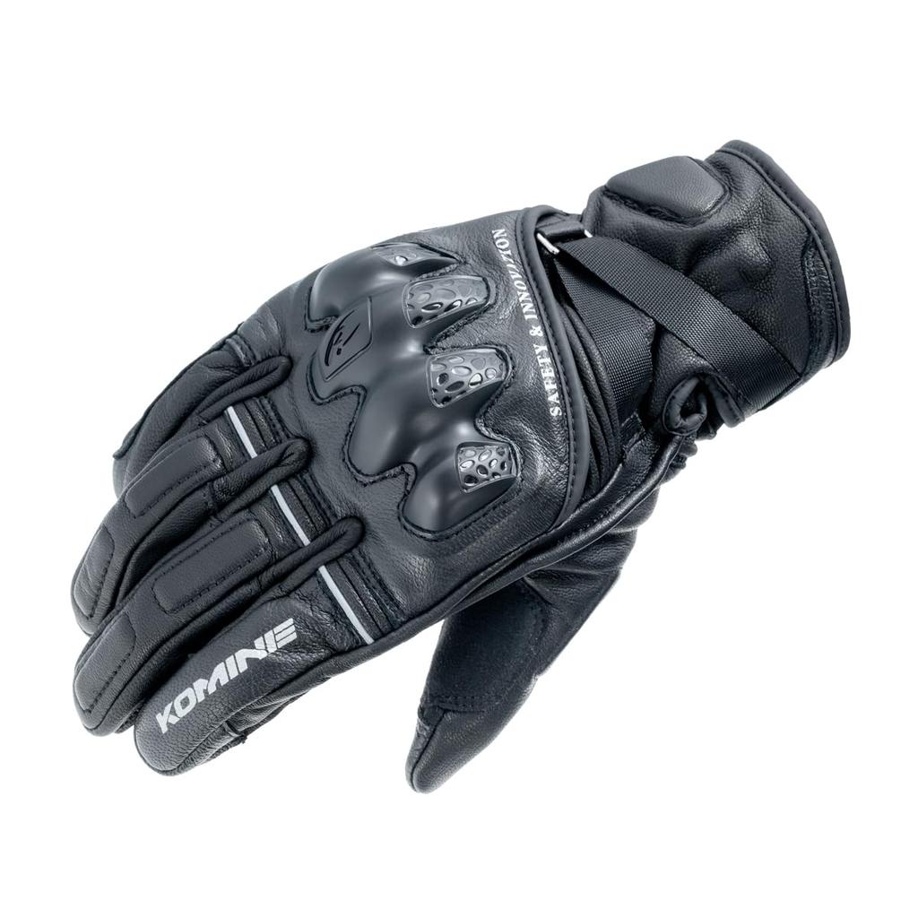 Komine Motorcycle Gloves Leather Protect Warm Gloves HG Black L GK-854