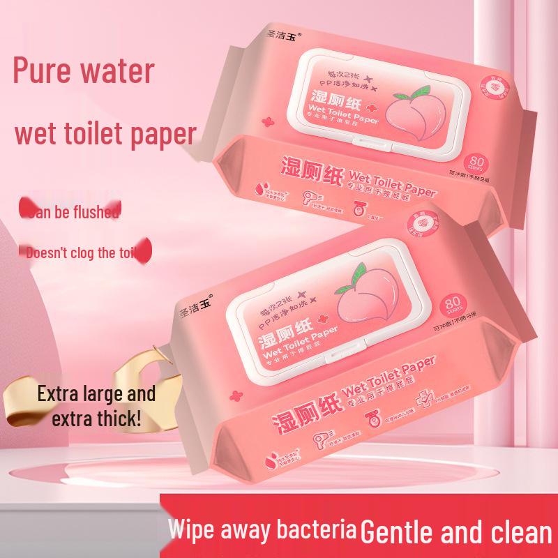 Flushable Family Value Pack: 80 Large Women's Toilet Wet Wipes