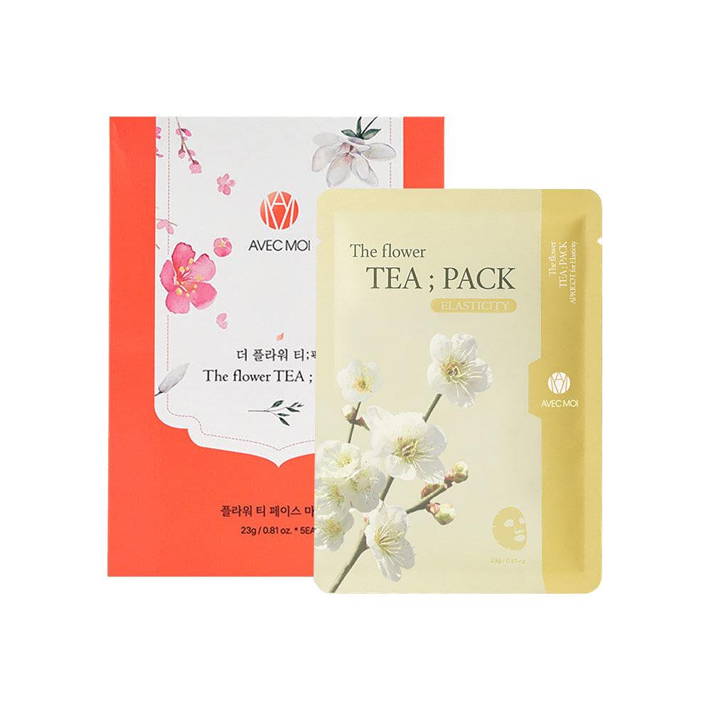 Abekemuah The Flower Tea Pack Elasticity Mask Pack (5 sheets)