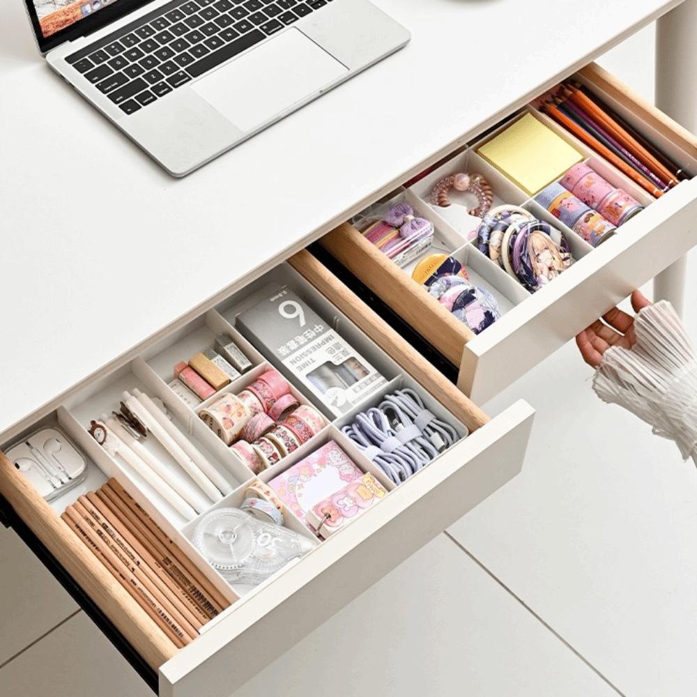 Makeup Storage Drawer Organizer Plastic Kitchen Storage Box New Drawer Divider Tray  Home Use