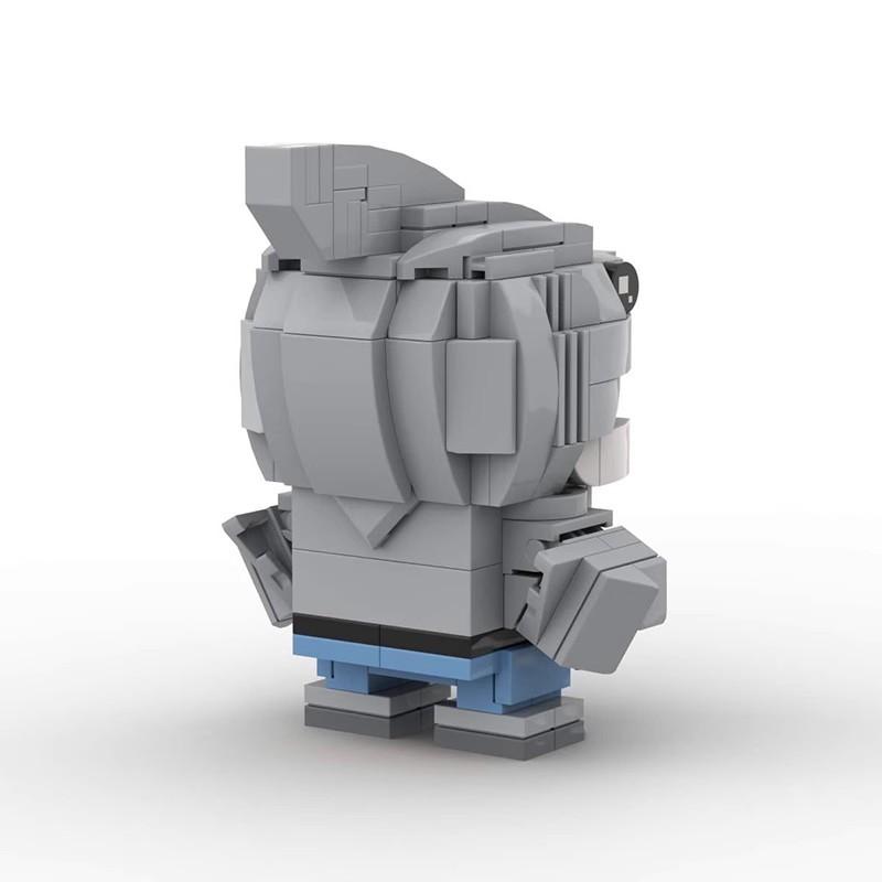 Building Block Compatible Ornament Shark Man Square Head Boy, Creative Squalfish King Nanawei Comics