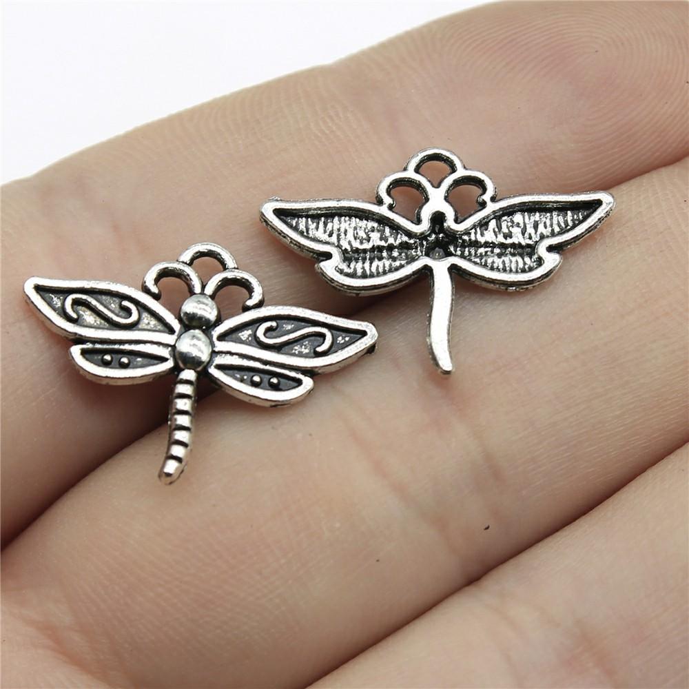 20pcs Dragonfly Charms Antique Silver Color Dragonfly Charms Pendants For Bracelets Dragonfly Charms Making Jewelry