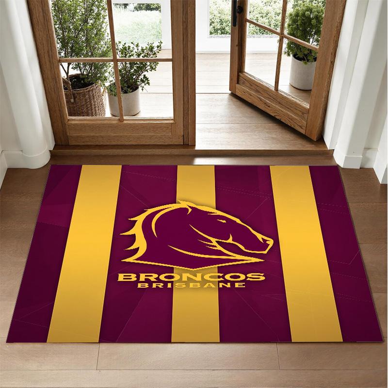 Tappeto in Velluto di Cristallo Design Brisbane Broncos Tappetino Decorativo Morbido per Camera da Letto Ingresso