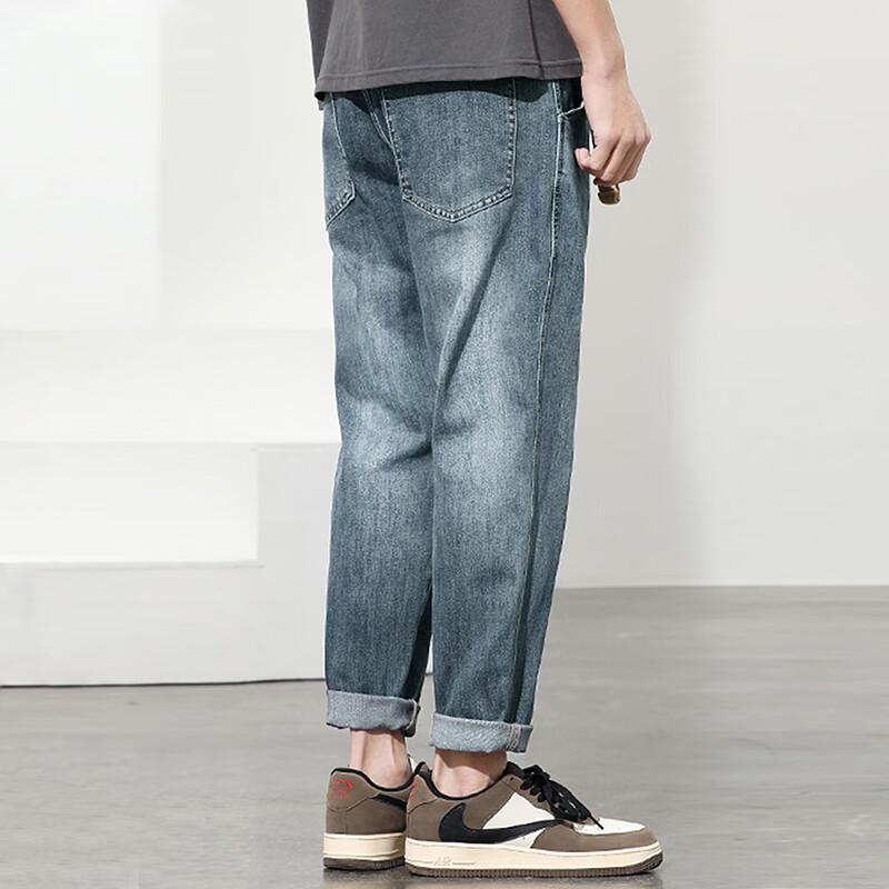 TonLion 2026 Spring New Versatile Tapered Jeans for Men, Loose-Fitting Trendy Long Pants