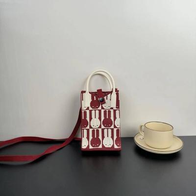 Premium Sense Ns Mobile Phone Bag New Cartoon Knitted Bag Dopamine Niche Versatile Messenger Shoulder Bag Handbag