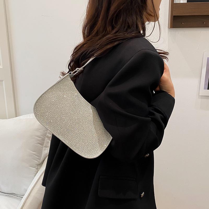 High-end Shiny Small Bag Women's Summer New Trendy Shoulder Underarm Bag Handbag Small Bag