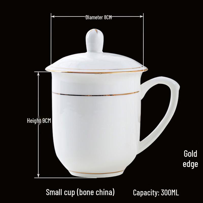Golden Bell Ceramic Teacup with Lid
