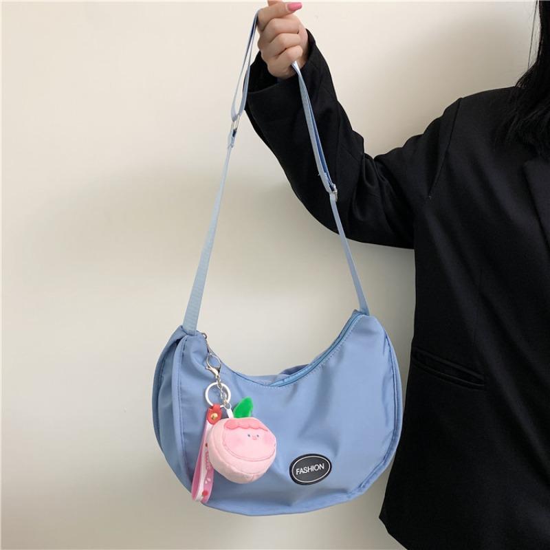 Spring fresh canvas bag large capacity women's bag popular new fashion dumpling bag versatile shoulder messenger bag