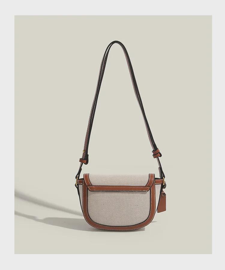 2025 Retro Contrast Color Woven Crossbody Saddle Bag - Versatile One-Shoulder Underarm Bag for Women