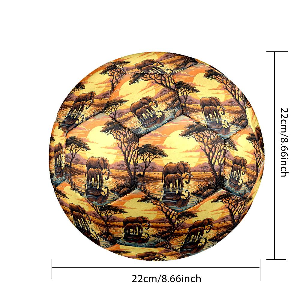 1pc African Wildlife Reflection Theme Soccer Ball Football, Size 5, Lightweight PVC, Durable Outdoor Training Soccer Ball, Gift m61463