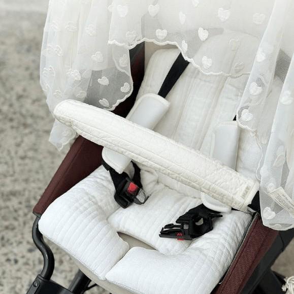 Korean Style Baby Stroller & Car Seat Cotton Shoulder Pad with Anti-Bite Drool Bib