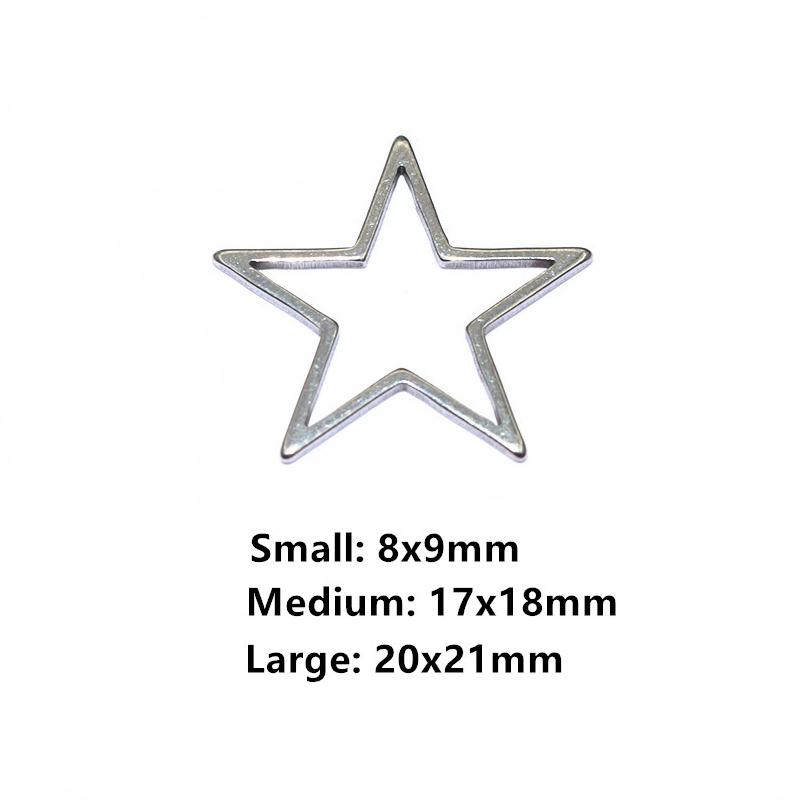 20pcs Moon Star Drop Heart Small Charms Gold Stainless Steel Pendant Open Bezels Hollow Frame Mold Bezel DIY Jewelry Making