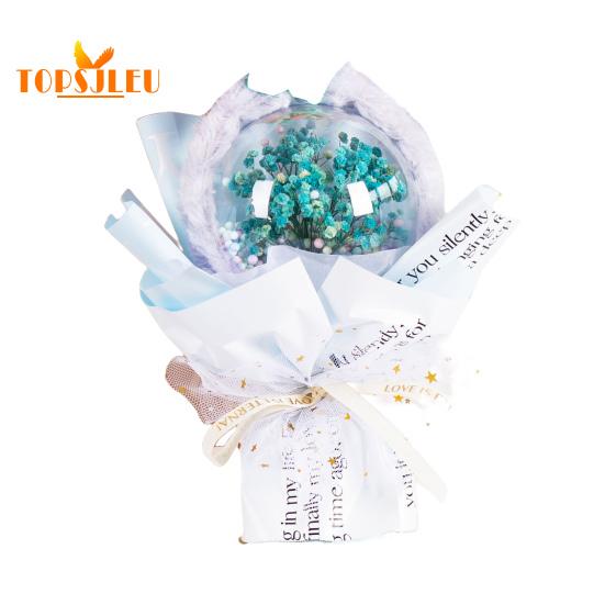 Buquê falso, novidade criativa, presente de dia das mães, buquê falso Babysbreath, acessórios de capa de bola para o dia dos professores