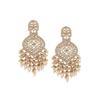 Champagne Color Dazzling Stones & Cluster Beads Drop Dangler Earring For Women