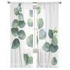Watercolor Leaves Art Sheer Curtains for Bedroom Living Room Voile Window Curtains Tulle Curtains for Kids Room
