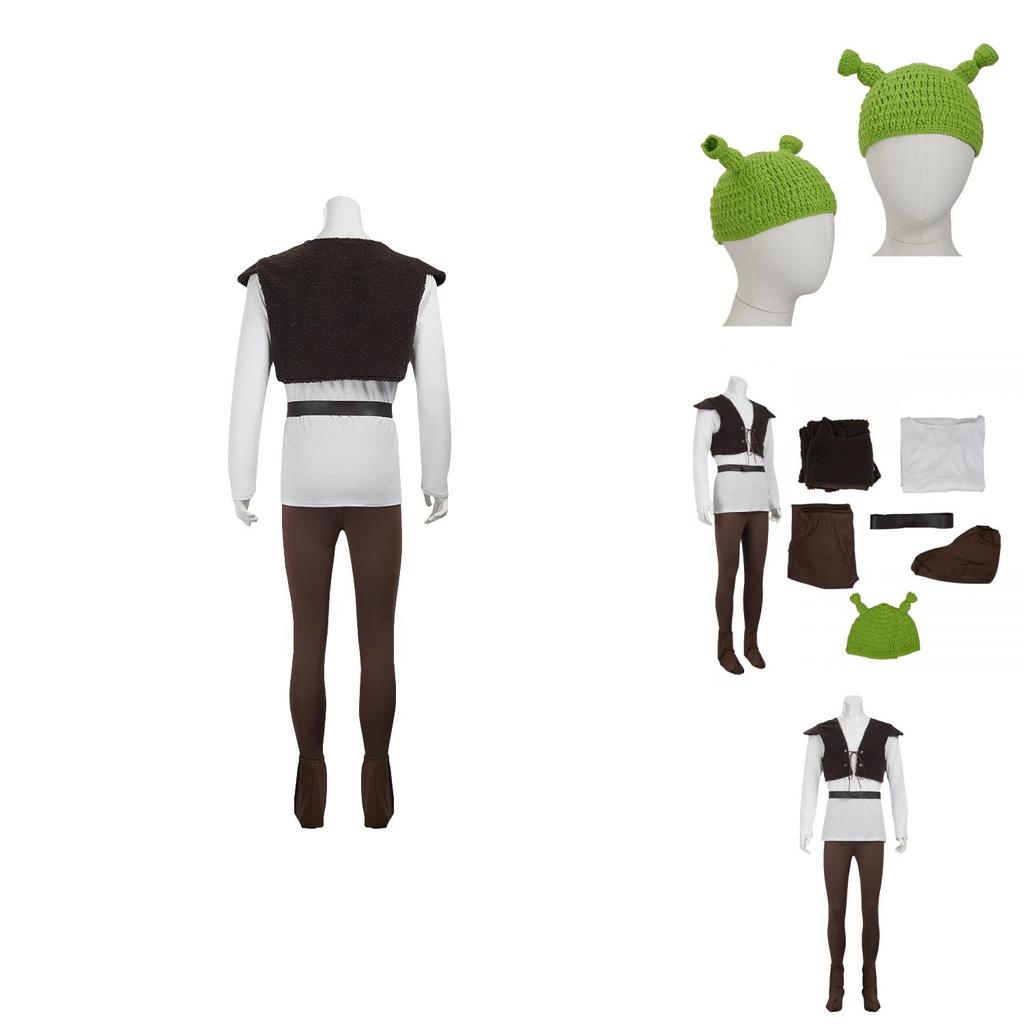 Shrek Character Costume With Vintage Style Polyester Material For Cosplay Events