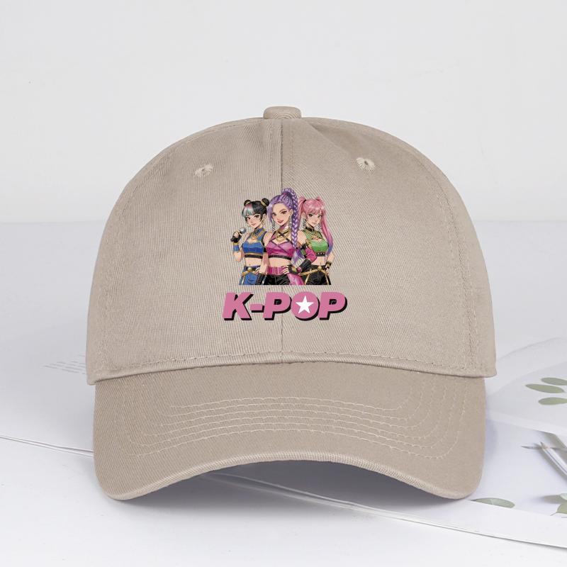 

KPOP Girl Group Cartoon Print Baseball Cap for Unisex and WoUnisex Y2K Street Style Adjustable Dad Cap Sun Hat