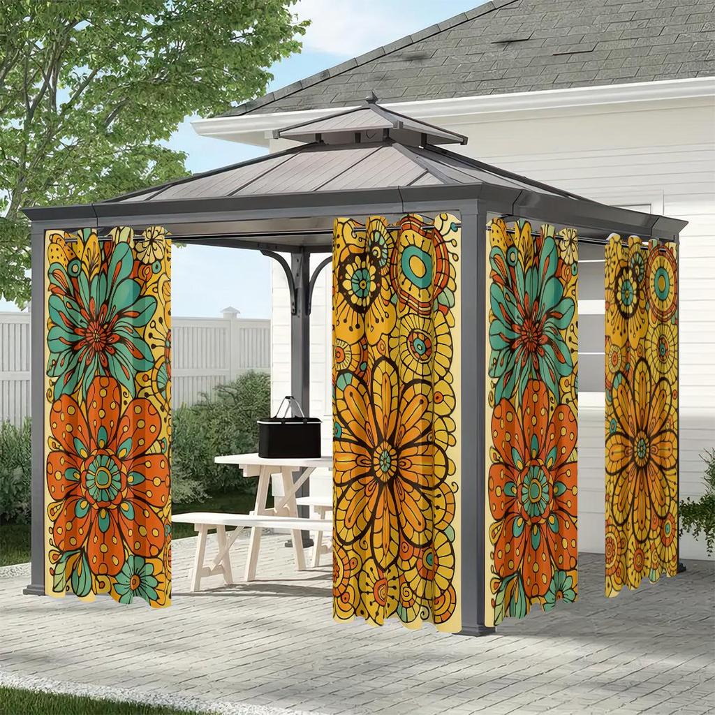 Bohemian Pattern Blackout Curtains, Custom-Made with Your Image, High-Precision Sun Protection, Thickened Polyester.