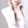 Women's Velvet Mesh High-Neck Base Layer: Long-Sleeve, Solid Color, Slim Fit for Autumn/Winter 2023