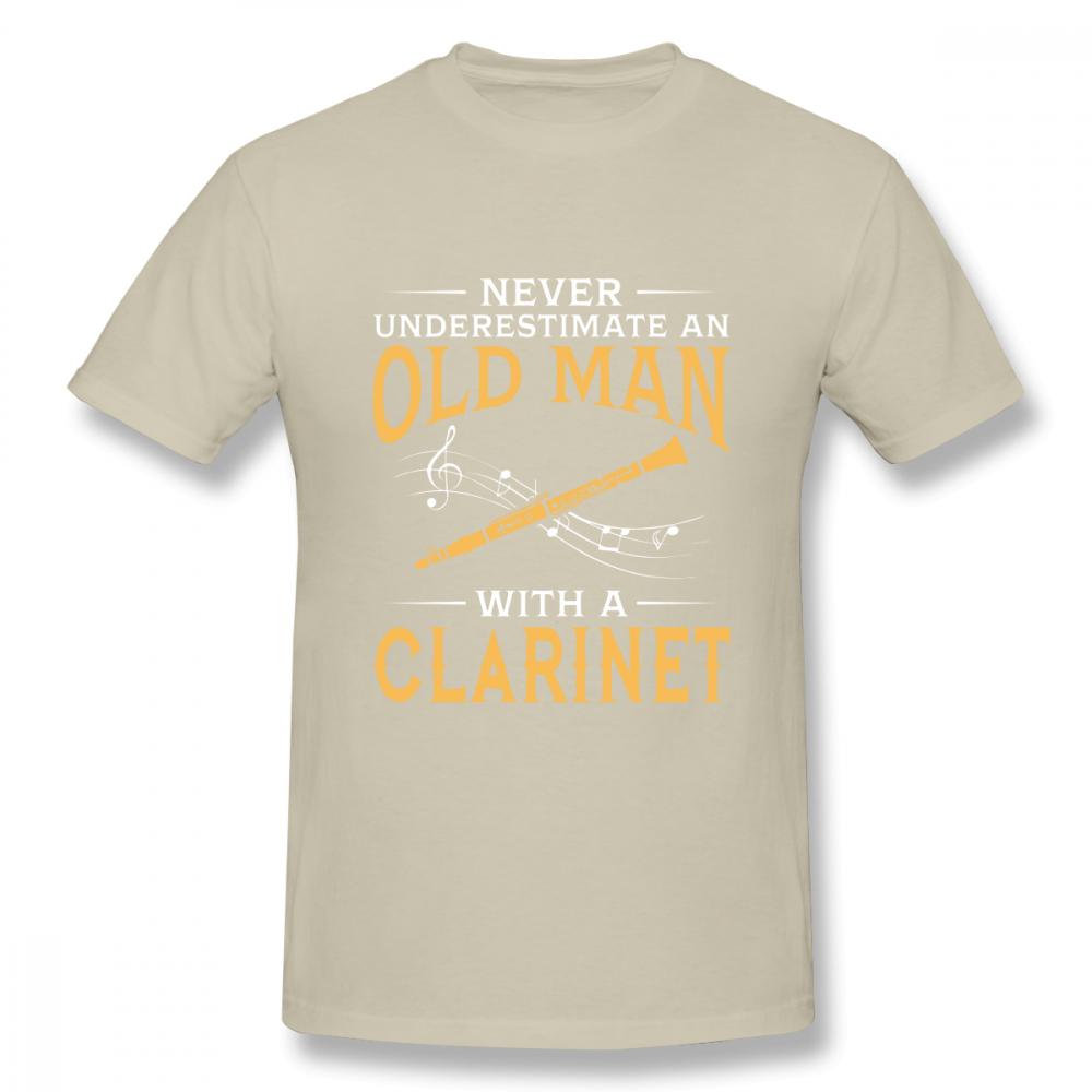 Never Underestimate An Old Unisex With A Clarinet T Shirt Boy Round Neck Tshirt 3d Print Tees Guys Punk Designer Streetwear