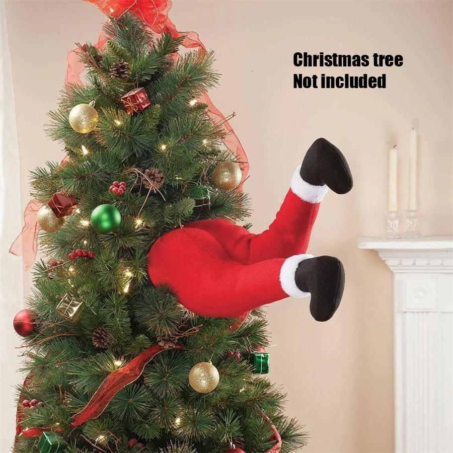 Santa Claus Legs Stuffed Santa Legs Ornament for Christmas Tree Front Door Decor