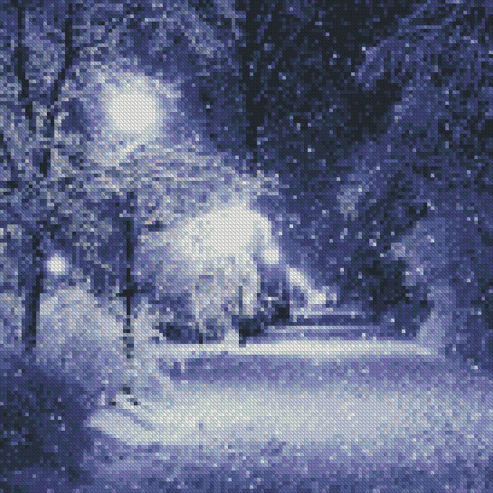 DIY 5D Diamond Jewel Paint Kit Winter Snow Scene Pattern Full Drill Cross Stitch Diamond Jewel Paint for Adults