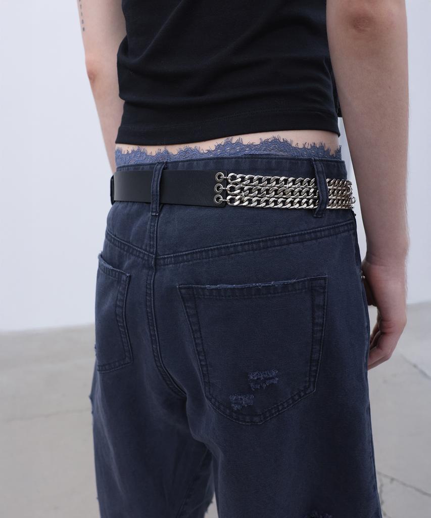 LCDC™ Distressed Curved Pants (Dark Navy)