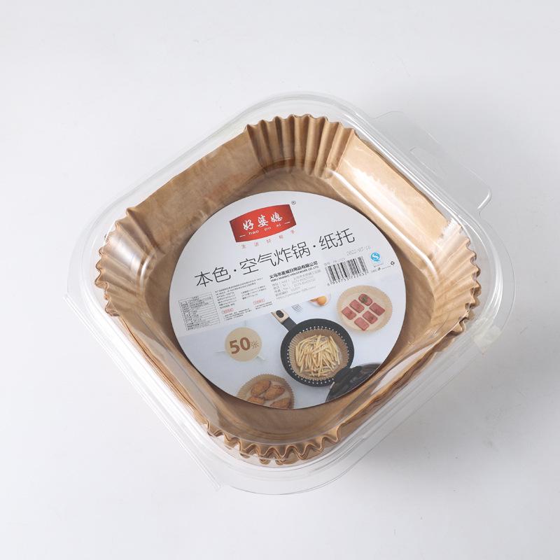 Air Fryer Silicone Oil-Absorbing Paper Pads: Round & Square Shapes with Bubble Wrap Packaging