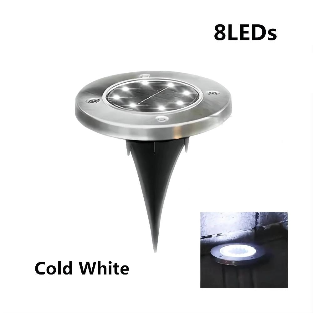 1/4pcs/8pcs Outdoor Solar Lights Buried Garden Decor 8/16LED Lamp Sunlight Power Disk Light Underground Yard Lawn Spotlight