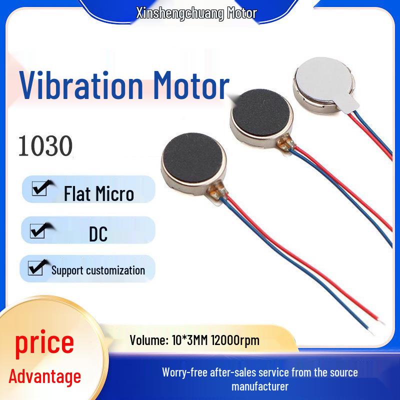 Miniature 10*3MM 3V Flat Motor for Massager, Tooth Cleaner, DC Button Vibration