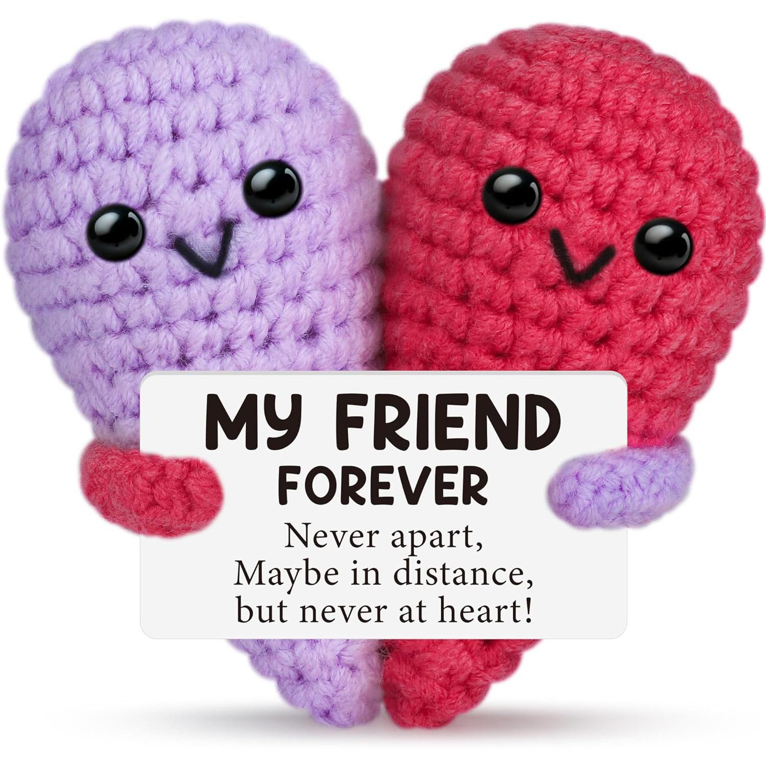 

Funny Positive Energy Crochet Cow Doll With Heart Card Handmade Knitted Cow Desktop Ornament Home Room Decoration Christmas Gift