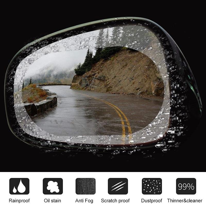 1 Pair Car Rear View Mirror Protective Film Anti Fog Window Clear Rainproof Rearview Mirror Protective Soft Film Sticker