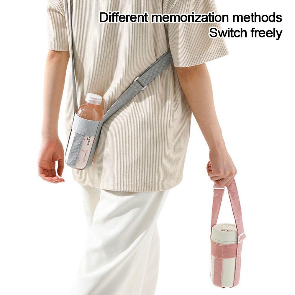 with Adjustable Shoulder Strap Beverage Bag Reusable Water Bottle Bag Portable Cup Sleeve