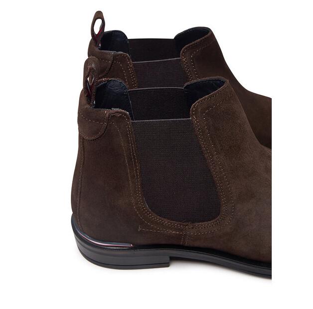 Ботинки челси Tommy Hilfiger Core Rwb, замшевые ботильоны Hilfiger FM0FM04757, коричневые